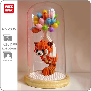 Weagle 2835 Rainbow Balón Mýval Pet Zvierat Bábika Displej Prípade 3D Mini Diamond Kvádre, Tehly, Budova Hračka Pre Deti, Žiadne Okno