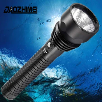 XHP70 LED Potápačská Baterka Biela/Žltá Ponoriť Pozornosti Svetlo ponoriť pochodeň pod vodou nepremokavé Svetlomet 26650 Potápanie Svetlomet