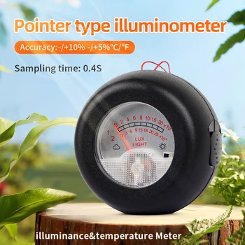 Ukazovateľ Typ Illuminometer Teplota meradla, 0~250,000 LUX -20-50℃ Prenosné Svetlo Meter Fotometer pre Hydroponics Záhradné Rastliny