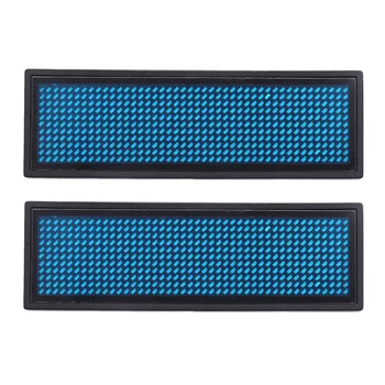 2X Digitálne Programovateľné LED Posúvanie Správy Názov Tag Id Odznak(11X44 Pixelov) (Modrá)