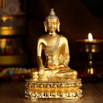 Ručne Maľované Kovu, Pozlátené/Golden Bódhisattva Buddha Šakjamúni Fortune Socha