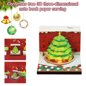 3D poznámkový blok Treehouse Kalendár Úrady Poznámky Pad Dekor Vianoce, Narodeniny Poznámky Darček Blok Memo Papier F8B3