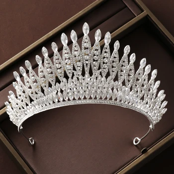 Barokový Klasické Elegantné Koruny Svadba Nevesta Luxusné Vlasové Doplnky Party Kráľovná pre Ženy Tiaras