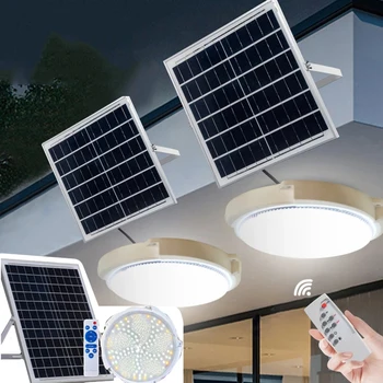 500/60W LED Solárne Stropné svietidlo Prívesok Svetlo Vonkajšie Vnútorné Solar-Power Lampa s Line Koridoru Svetlo pre Záhradné Dekorácie