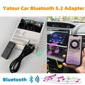 USB Bezdrôtový Yatour 5.2 Auto Bluetooth With Music Single 3.5 mm Aux Jack Prijímač Audio Adaptér pre Auto Reproduktor Konektor UBT