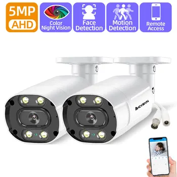 5MP Farebné Nočné Videnie Securiry Fotoaparát AHD/TVI/CVI/Analógový 4 V 1 kamerový CCTV Kamery Nepremokavé Bullet Kamera