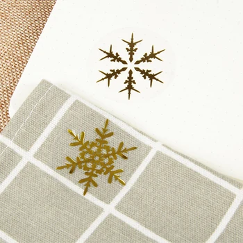 120pcs/pack štedrý Deň Snowflake Hot Zlaté Tvorivé Transparentné Nálepky, Samolepky Papelaria Criativa PVC Materiálu 3,5 CM
