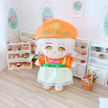 20 CM Baby Doll Oblečenie Oblečenie, Oblečenie pre Bábiky Oblečenie Orange Klobúk+sukne, Šaty Bábiky, Príslušenstvo Kórea Kpop EXO Idol Bábiky Hračky