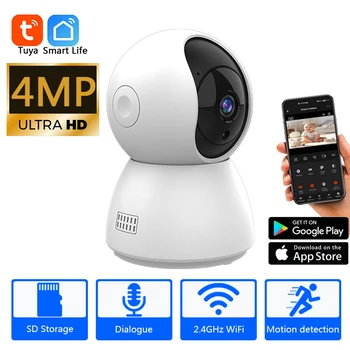 HD 4MP Tuya Smart Mini WiFi IP Kamery Surveillance Camera Automatické Sledovanie Vnútorné Zabezpečenia Bezdrôtovej Domácej CCTV Baby Monitor