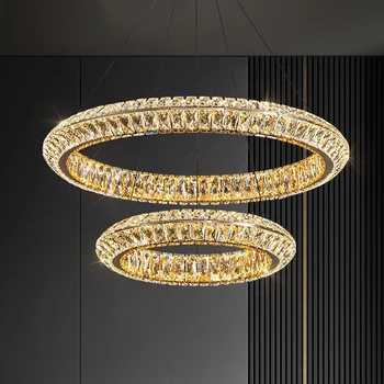 Luxusné Crystal LED Svetiel Prívesok Villa Obývacia Jedáleň Osvetlenie Interiéru Lesk Luster Lampa Krytý Hotelový Bar Svetlá Zariadenie