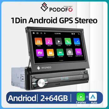 Podofo 1 DIN Android 10.0 autorádia GPS Stereo Prijímač 7