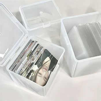 Photocards Úložný Box Priehľadný Nálepky Kórea Idol Držiteľa Karty Stôl Skladovanie Organizátor Klasifikácia Box Papiernictvo Trvanlivé