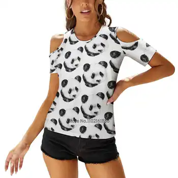 Cosmic Panda Oblečenie pre Ženy tvaru Topy Zips, Tričko Dámske Ležérne Sexy T-Shirt Panda Bear Zvierat, Voľne žijúcich živočíchov Prírody Neskutočný Pero