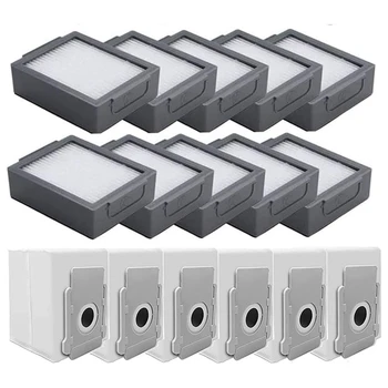 10 Pack HEPA Filtre A 6 Pack Vysávač Prachu Tašky Pre Roomba I&E Series I7 I7+ I8 I3 I6+/Plus E5 E6 E7 Vysávač Príslušenstvo