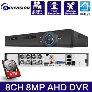 AHD DVR 6in 1 Hybrid TVI CVI AHD CVBS IP Kamera, Digitálny Video Rekordér Bezpečnostný Systém 8MP XMEYE Analógový Dohľadu 8Channel 4K