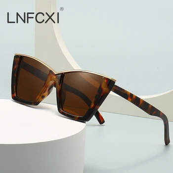 LNFCXI Módne Cat Eye slnečné Okuliare Ženy Muži Ročník Luxusné Značky Dizajnér Okuliare Dámy Odtiene UV400 Trendy Slnečné Okuliare