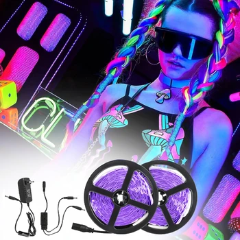 12V UV Led Pásy Svetla 2835 SMD 395-405nm Ultrafialové LED Páska Fialová Flexibilné Pásky Lampa pre DJ Fluorescencie Svietiť Strany