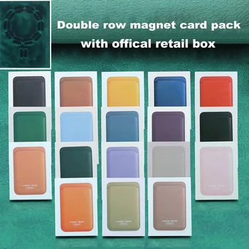 S Logom Úradnej Box Pre Apple iPhone 14 13 12 Pro Max Magsafe Magnetické Kožené Peňaženky Karty Taška Držiteľ puzdro Príslušenstvo