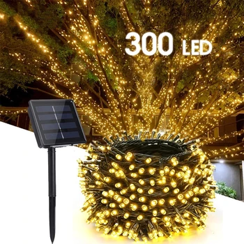 Solárne String Svetlo Rozprávková Záhrada Nepremokavé Vonkajšie Lampy Girlandy Na Vianočné Vianočné Dovolenku Strany Domáce Dekorácie