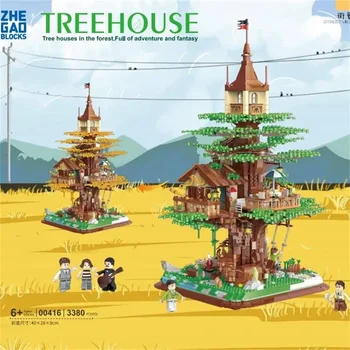 Creative Expert Modulárne Stavby MOC 00416 Treehouse Chata Model 3380PCS Stavebné Bloky, Tehla Puzzle, Hračky pre Deti Darčeková Sada