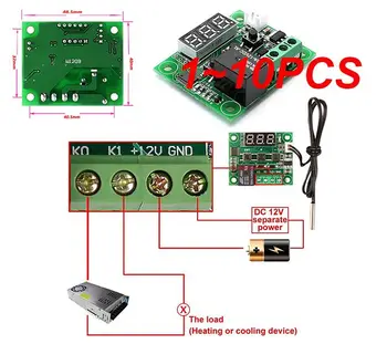 1~10PCS LED Digitálny Termostat na reguláciu Teploty, indikátor teploty Thermo Radič Switch Modul DC 12V Nepremokavé NTC Snímača