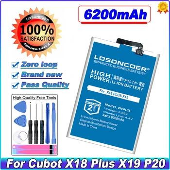 LOSONCOER 6200mAh X18 Plus Batérie Pre Cubot X18 Plus Batérie Pre Cubot X19 Pre Cubot P20 Batérie Telefónu