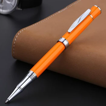 Picasso 607 Kovové Živé Orange Roller Guličkové Pero, Strieborná Výbava Naplniteľné Atramentom Pero Luxusné Písanie Darček Nastavenie Pera