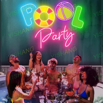 V lete Pool Party Neónový nápis, Vlastné Strany, Led Svetelné Znamenie, Bazén LED Neónový nápis, Pool Party Neónový nápis, Prispôsobenie Lajno