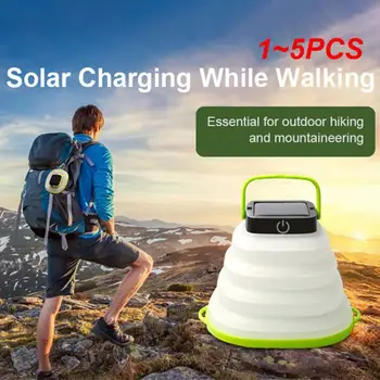 1~5 KS Camping osvetlenie Vonkajšie camping skladacia LED bubliny svetla USB nabíjateľné solárne mäkkej gumy multi-function Camping