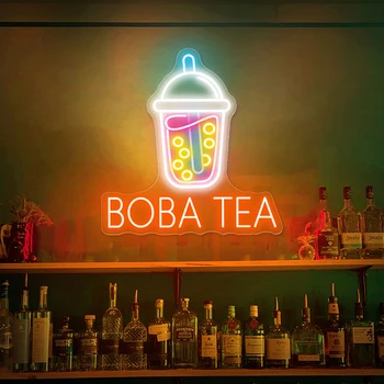 Boba Čaj Neónový nápis Mlieko Čaj Led Neon Svetla, Custom Handmade Kávu Sladkú Obchod Značenie Bublina Neónové Značky pre Otca Narodeninám