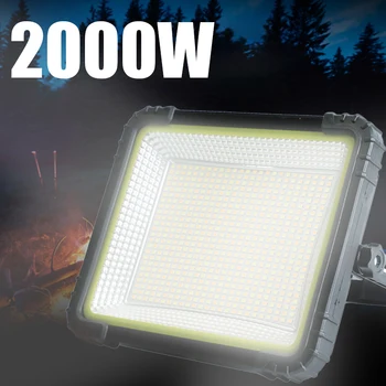 2000W Vonkajšie Solárne Prenosné High-Power LED Ultra Svetlé Nepremokavé Outdoor Camping Plnenie Núdzové Osvetlenie Prenosné Svetlo