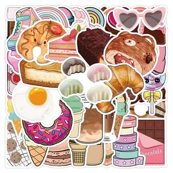 10/50PCS Kawaii Ice Cream Dezert Cartoon Nálepky DIY Telefón, Notebook, Snowboard Batožiny Chladnička Gitara Nepremokavé Roztomilá Hračka Nálepky