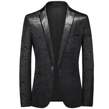 2023 Nové Módne pánske Bežné Boutique Business Tlač, Personalizované Fit Slim Oblek Kabát Blejzre Bunda Šaty Veľké Veľkosti 6XL