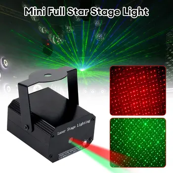 USB Laser Projektor DJ, Disco Svetlo Aktivované Zvukom Fáze Svetlo Magické Gule, R&G Strobe Light LED Strana Svetlo na Vianoce Svadba
