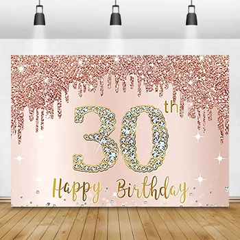 Šťastný 30th Birthday Party Oslavy Iskrenie Dot Dekorácie Vitajte Banner Dospelých Fotografie Výročie Polyster 10x6ft