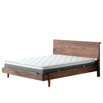 Nordic čierny orech dub masívneho dreva posteľ spálňa svadobné lôžko Nordic moderný minimalistický posteľ