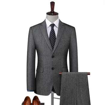 BATMO 2023 nový príchod vysokej qulaity vlnené obleky mužov,bežné dve Rozdelí šedé obleky ,868
