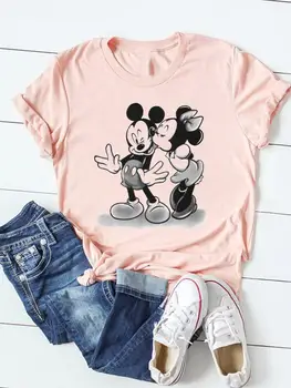 Disney Zábavné Krásne Sladké Leto Žena Mickey Mouse Tee vrchné Oblečenie Móda Bežné Karikatúra Grafiku T-shirts Ženy Oblečenie