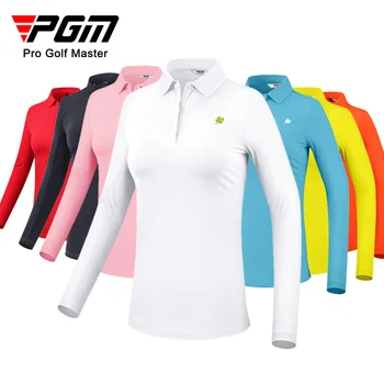 PGM Jesenné a Zimné Outdoorové Športy, Golf oblečenie Dámske top s dlhým rukávom Priedušný Rýchlo suché T -shirt športové oblečenie