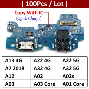 100ks USB Nabíjanie Port Dock Konektor Nabíjania Rada Flex Kábel Pre Samsung A13 A22 A32 4G 5G A12 A02 A02s A01 A03 Core A7 2018