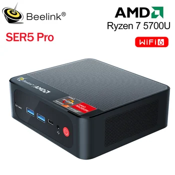 2023 Beelink SER5 Pro Ryzen7 5700U Mini PC DDR4 32GB SSD 500GB NVME SSD Wifi6 Stôl Počítač VS SER5 Max 5800H