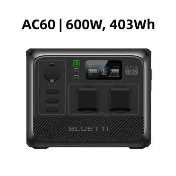 BLUETTI AC60 Prenosné elektrické Stanice 600W 403Wh Prenosné elektrické Stanice Solárny Generátor Nabíjanie na 100% v 1hour IP65 Vodeodolný