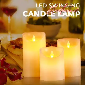 LED Kyvné Elektronické Sviečky Lampy Flameless Blikajúce Sviečky, Svetlo Čaj-svetlo Batérie Sviečky Lampy Halloween Domova