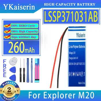 YKaiserin Batérie LSSP371031AB 260mAh Pre Explorer M90 E10 E80 M20 M50 M70 80 500 Bluetooth Headset Bateria