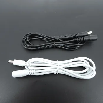 1/1.5/5m DC žena na muža Napájací konektor biely čierny Kábel Predlžovací Kábel Konektor Adaptéra 20awg 22awg 5.5x2.1mm pre pásy