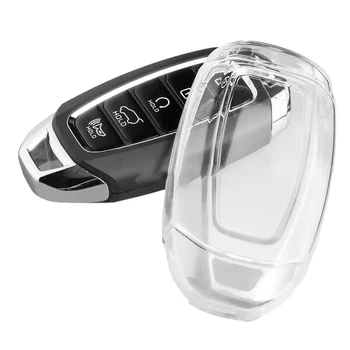 Transparentné, Jasné Auto príveskom, Kryt puzdro Pre Hyundai Elantra Pre Veloster Pre Kona TPU Tlačidlo Shell Držiteľ Protector