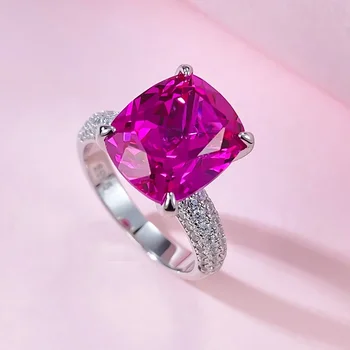 Cenné Milovníkov Ruby Diamantový Prsteň 100% Reálne 925 Sterling Silver Strany Svadobné Kapela Prstene pre Ženy, Mužov, Šperky, Zásnubné