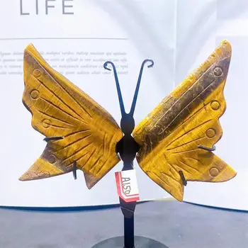 Prírodné Tigrie Oko Kameň Motýlích Krídel Crystal Remesiel Uzdravenie Drahokam Dievča Narodeninám Domáce Dekorácie 1pair