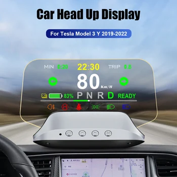 Pre Tesla Model 3 Y 2019-2022 Digitálny Budík Nastaviť HUD Auto Head Up Displej Otáčkomer RPM T3 Zrkadlo Projektor