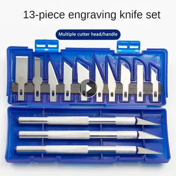 13Pcs Kovovým Nožom Pero v Štýle Art Tesnenie Rezanie Príručka Zmes Papierových Odrezkov Non-Slip Gadget DIY Presnosť Repair Tool